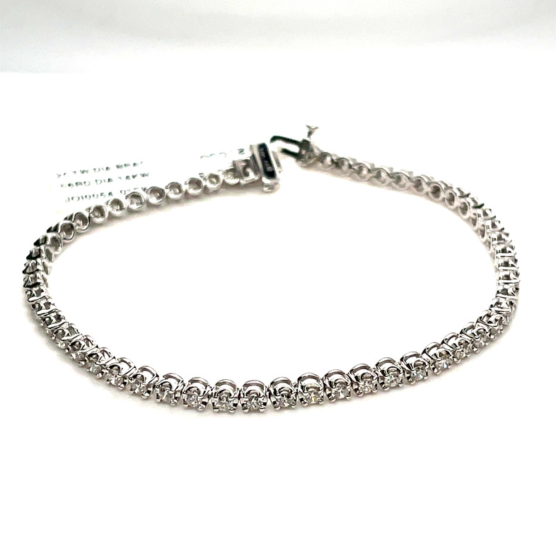 2.00CTW DIAMOND STRAIGHT-LINE TENNIS BRACELET CONTAINING: 56 ROUND PRONG-SET DIAMONDS; 14KW