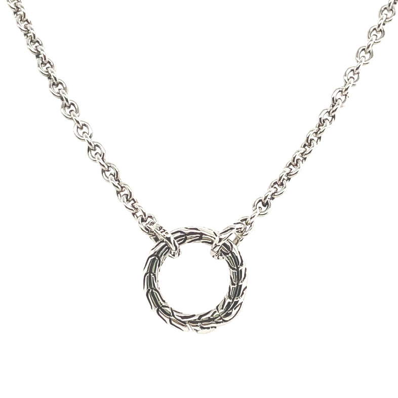 JOHN HARDY CLASSIC CHAIN AMULET CONNECTOR SILVER 2.45MM ROLO CHAIN 18