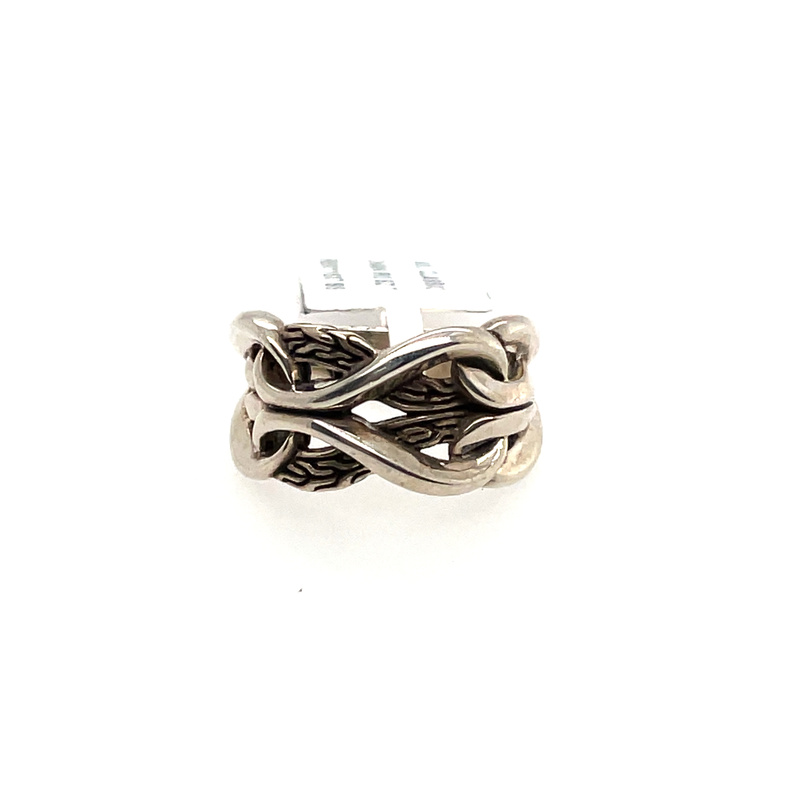Asli Classic Chain Link 13.5MM Band Ring in Silver