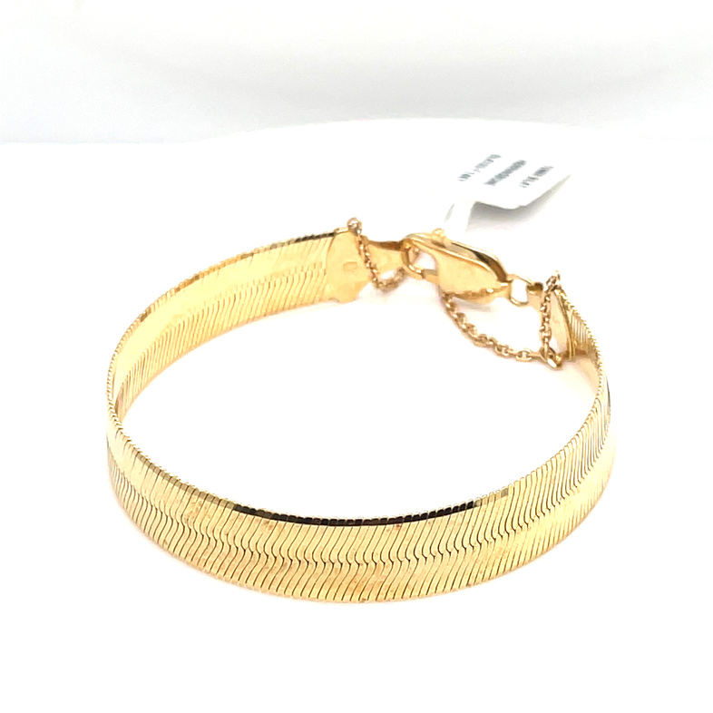 10MM SILKY HERRINGBONE 7 BRACELET; 14KY