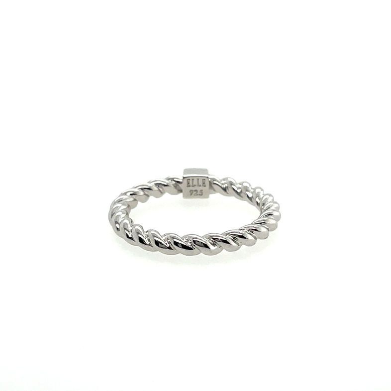 ELLE CABLE BAND RING;SILVER