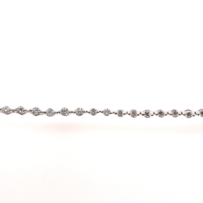 SUPER MAN-MADE LAB CREATED 1CTW DIAMOND ADJUSTABLE TENNIS BRACELET CONTAINING: 31 ROUND DIAMONDS; 14KW