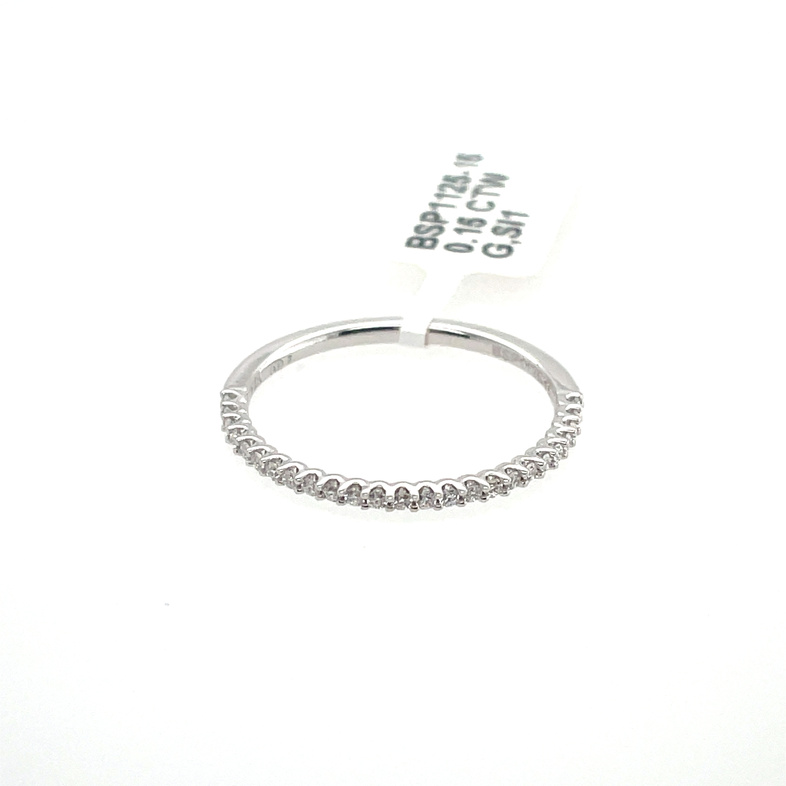 .15CTW LDS NARROW ANNIVERSARY BAND CONTAINING: 25 ROUND PRONG-SET DIAMONDS; G; SI1; 14KW