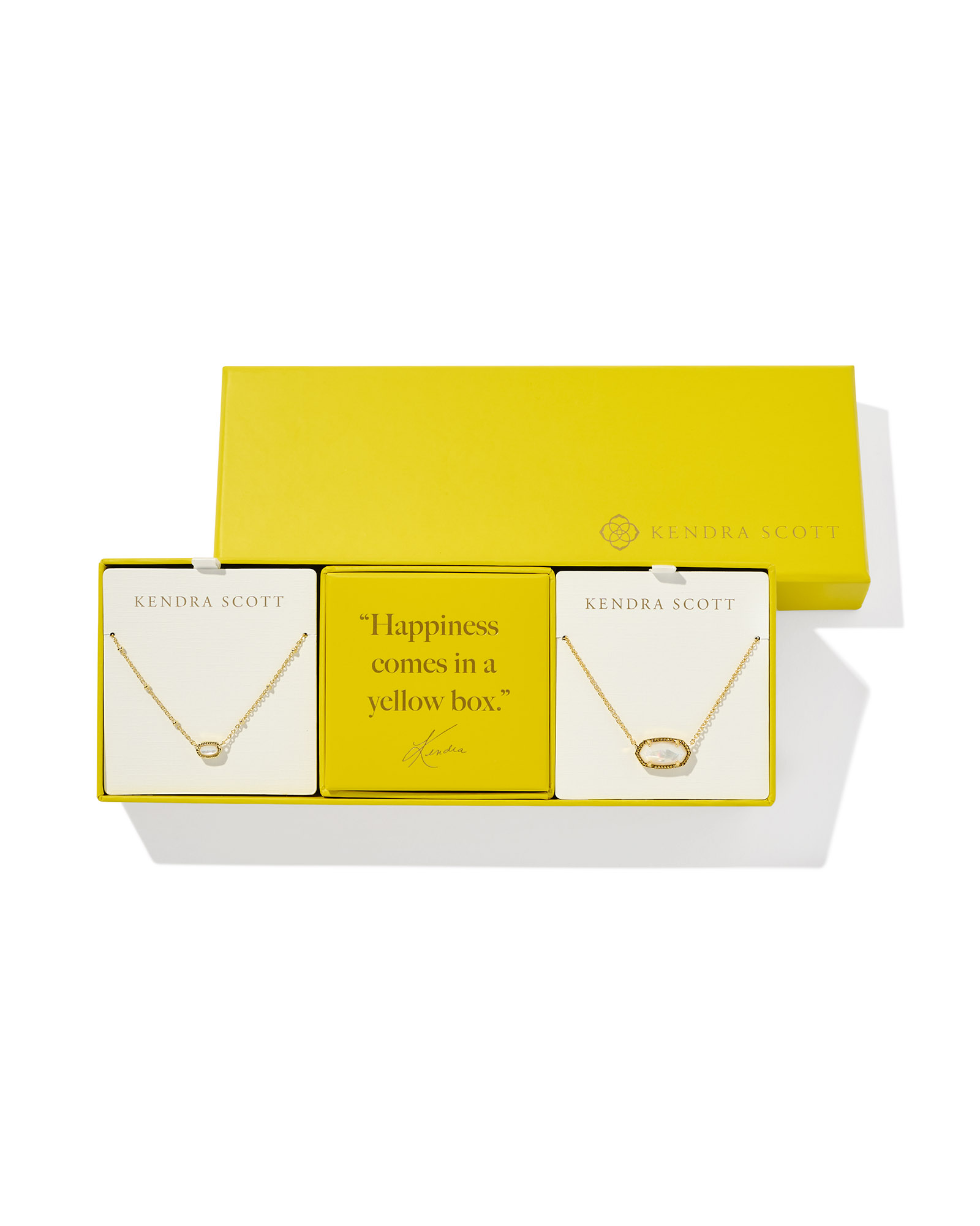 KENDRA SCOTT ELISA IVORY MOTHER OF PEARL GOLD TONE PENDANTS GIFT SET OF 2