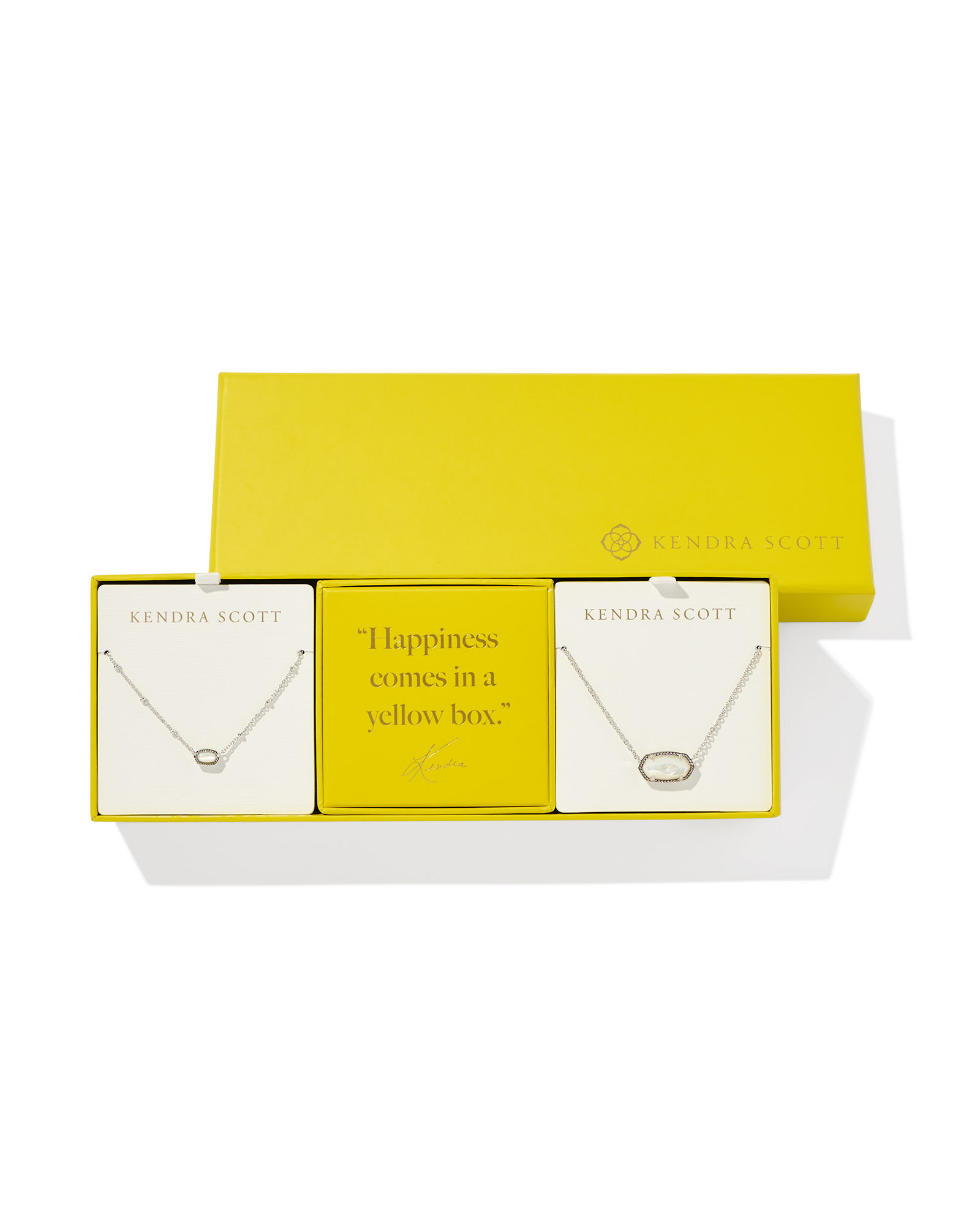 KENDRA SCOTT ELISA IVORY MOTHER OF PEARL RHODIUM PENDANTS GIFT SET OF 2