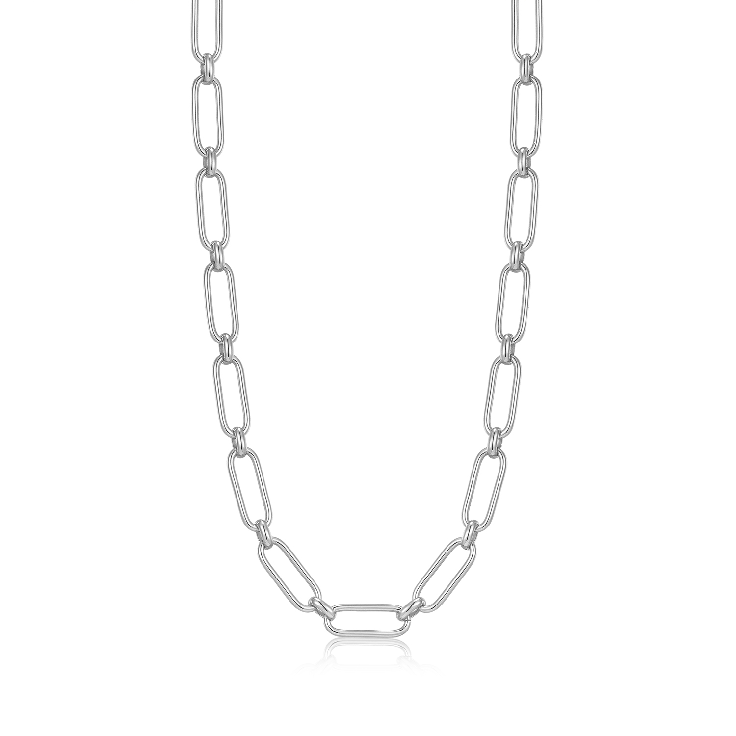 ANIA HAIE SILVER CABLE CONNECT CHUUNKY CHAIN NECKLACE