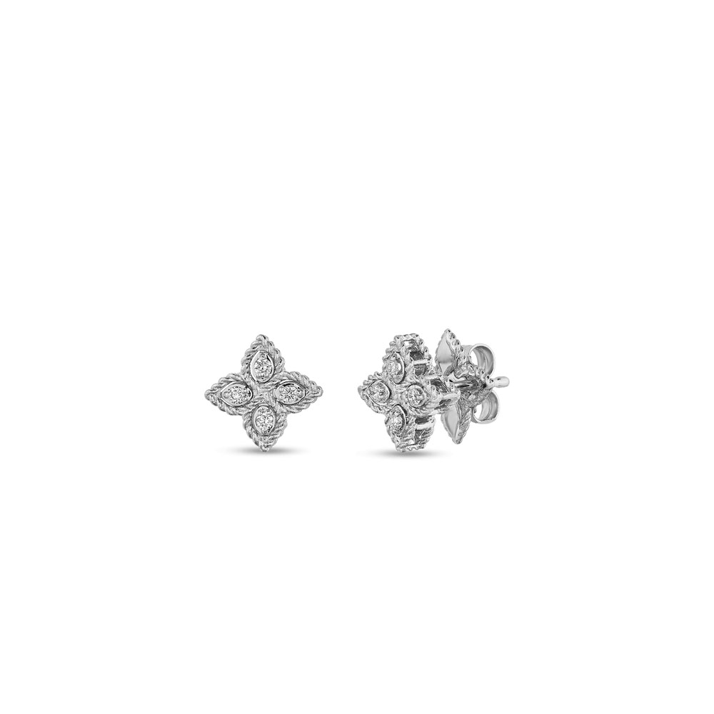 Roberto Coin 18K White Gold Princess Flower Earrings